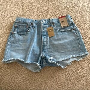 Levi's Light Blue 501 Cutoff Denim Shorts